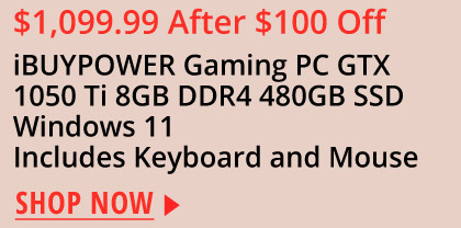 iBUYPOWER Gaming PC GTX 1050 Ti    
