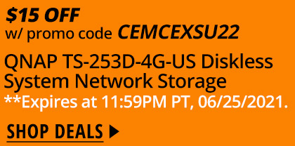 QNAP TS-253D-4G-US Diskless System Network Storage 