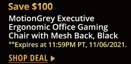 MotionGrey Executive Ergonomic Office Gaming Chair with Mesh Back, Black