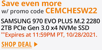 SAMSUNG 970 EVO PLUS M.2 2280 2TB PCIe Gen 3.0 x4 NVMe SSD