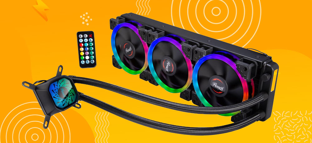 Rosewill PB360-RGB RGB CPU Liquid Cooler, Closed Loop PC Water Cooling, Quiet Three 120mm RGB Fans, Connect to the RGB hub which is supporting additional RGB Fans expansion with RGB Synchronization
